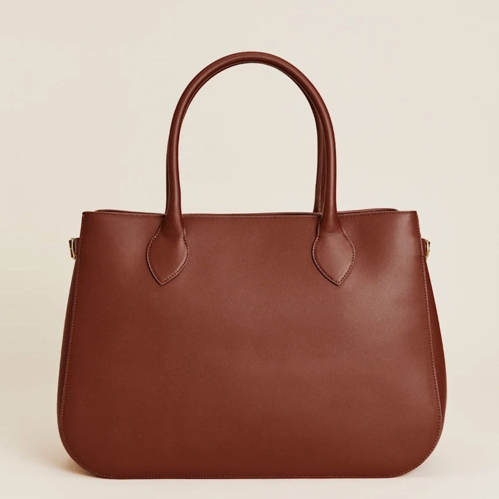 Reformation Brown Leather Tote Bag